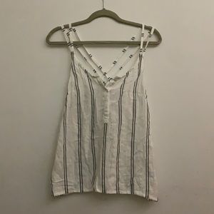 White striped strappy tank top size XS